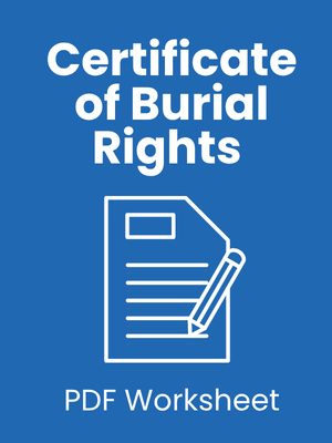 Certificate of Burial Rights Worksheet Graphic (Click to Download PDF)