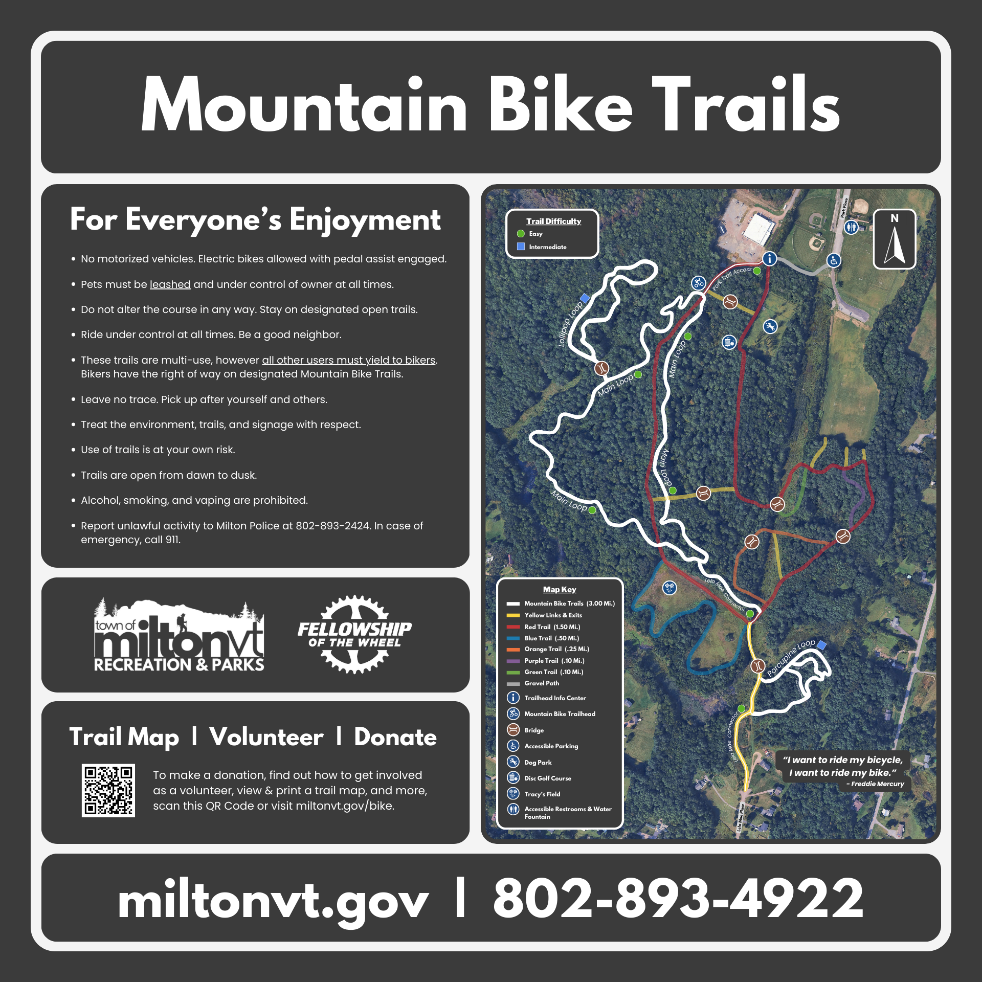 Mountain Bike Trails Welcome Sign