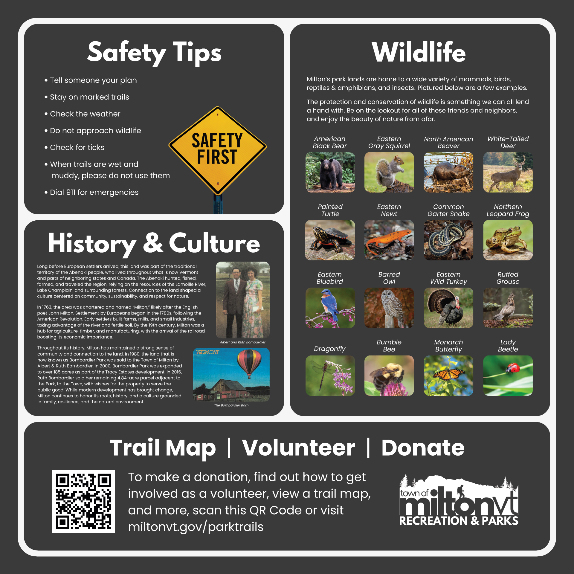 Bombardier Park Trails History Wildlife Safety